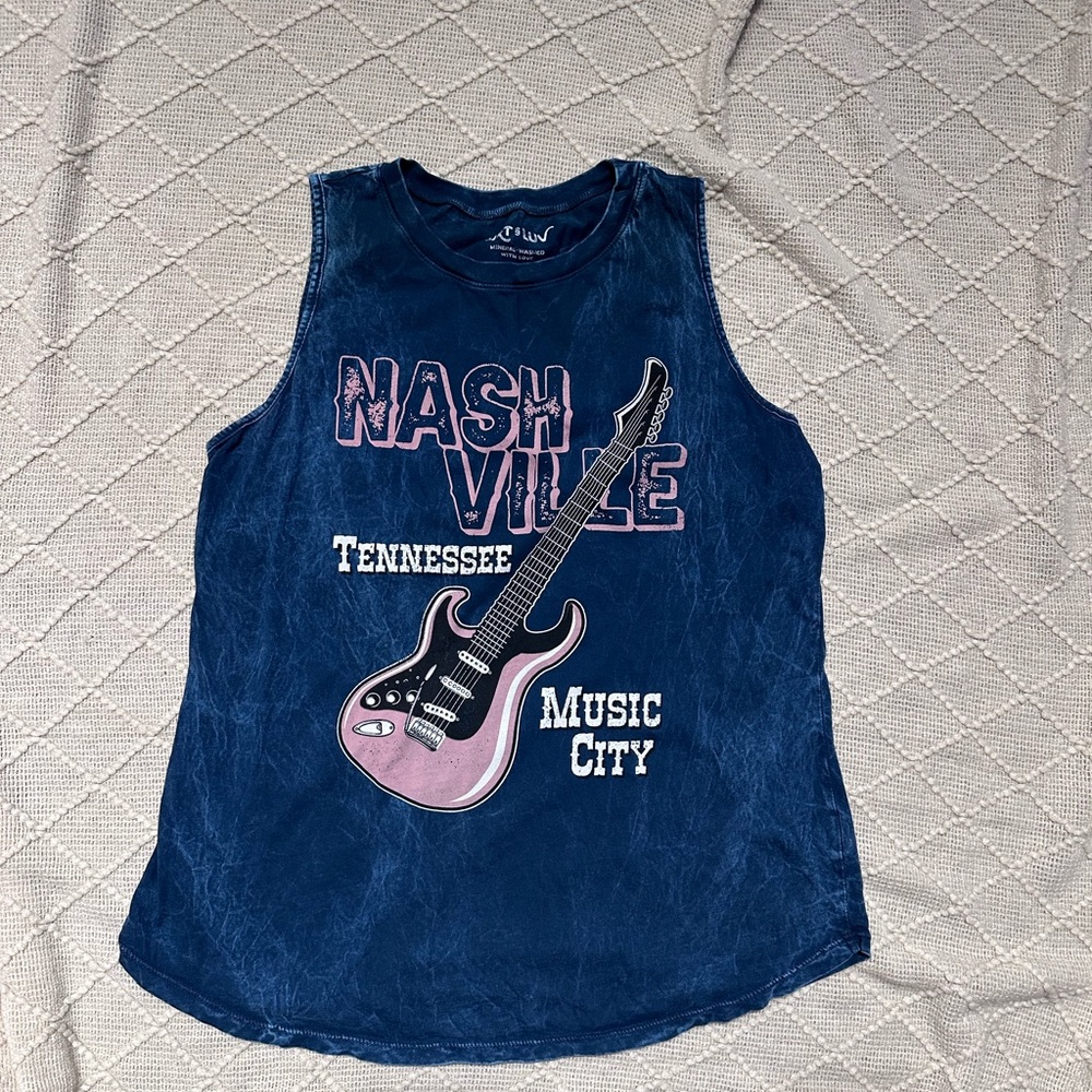 HRT & LUV Blue Nashville Music City Tank Top